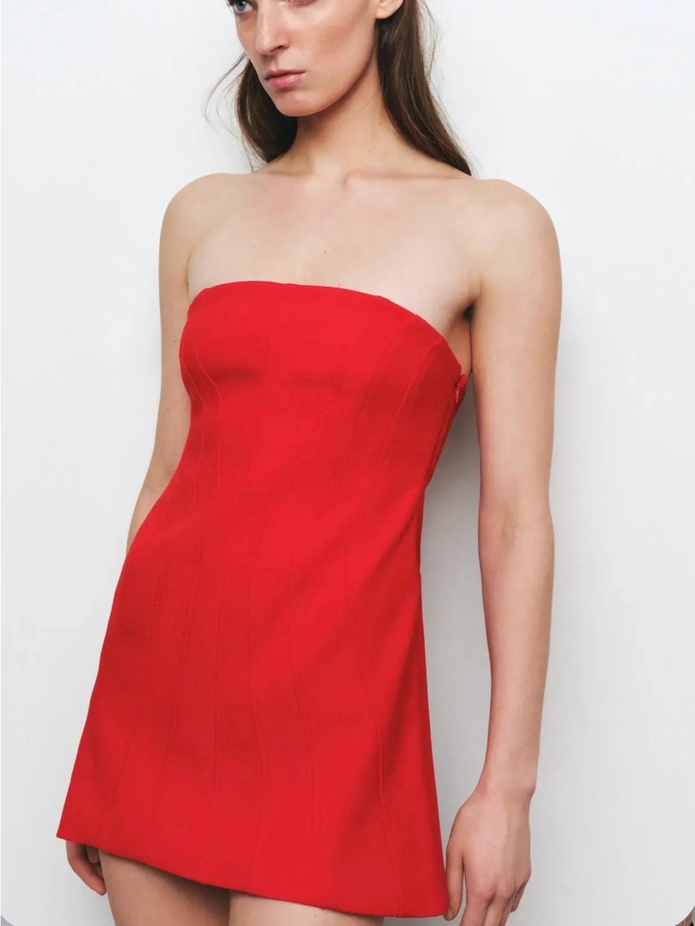 Zara Strapless Red Mini Dress